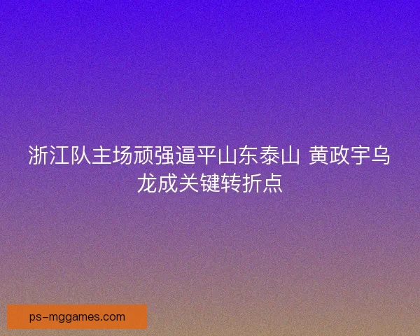 浙江队主场顽强逼平山东泰山 黄政宇乌龙成关键转折点